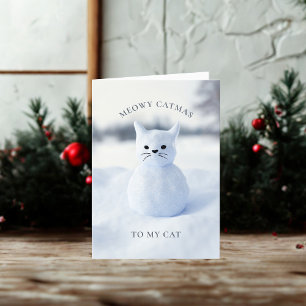 Festiva Tarjeta de Navidades Meowy Catmas para gato de Sno