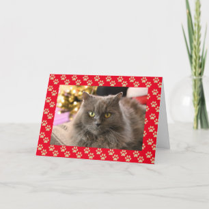Festiva Tarjeta de Navidades Meowy del gato Mascota person