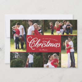 Festiva Tarjeta de Navidades Merry Multiphoto