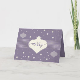 Festiva Tarjeta de Navidades "Merry" retro moderna y elega