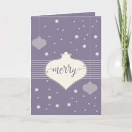 Festiva Tarjeta de Navidades "Merry" retro moderna y elega