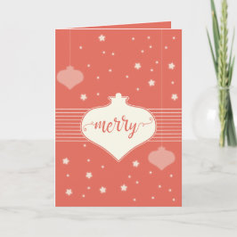 Festiva Tarjeta de Navidades "Merry" retro moderna y elega