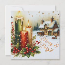 Festiva Tarjeta de Navidades merry y Bright