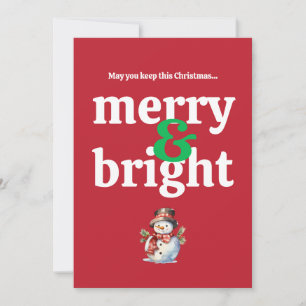 Festiva Tarjeta de Navidades merry y Bright