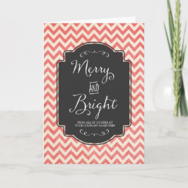 Festiva Tarjeta de Navidades Merry y Bright para empleados