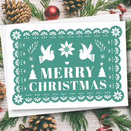 Festiva Tarjeta de Navidades mexicanos Papel Picado
