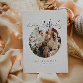 Festiva Tarjeta de Navidades Minimalistas de fotografía mo