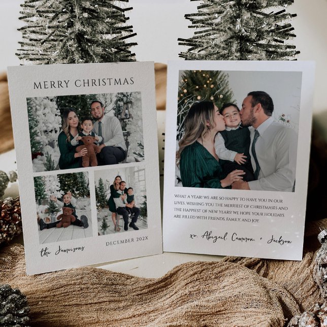 Festiva Tarjeta de Navidades Minimalistas modernos con fot (Subido por el creador)