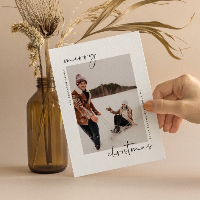Festiva Tarjeta de Navidades minimalistas modernos con fot (Subido por el creador)