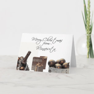 Festiva Tarjeta de Navidades Minnesota, específica del est