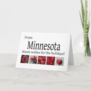 Festiva Tarjeta de Navidades Minnesota, específica del est