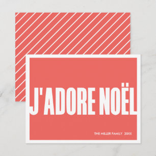 Festiva Tarjeta de Navidades modernos J’adore Noël - Holid