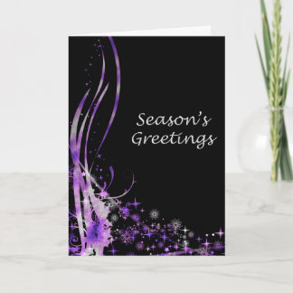 Festiva Tarjeta de Navidades modernos Purple Sparkle