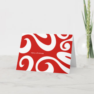 Festiva Tarjeta de Navidades modernos - rojo y blanco