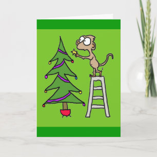 Festiva Tarjeta de Navidades mono