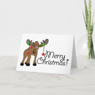 Festiva Tarjeta de Navidades Moose