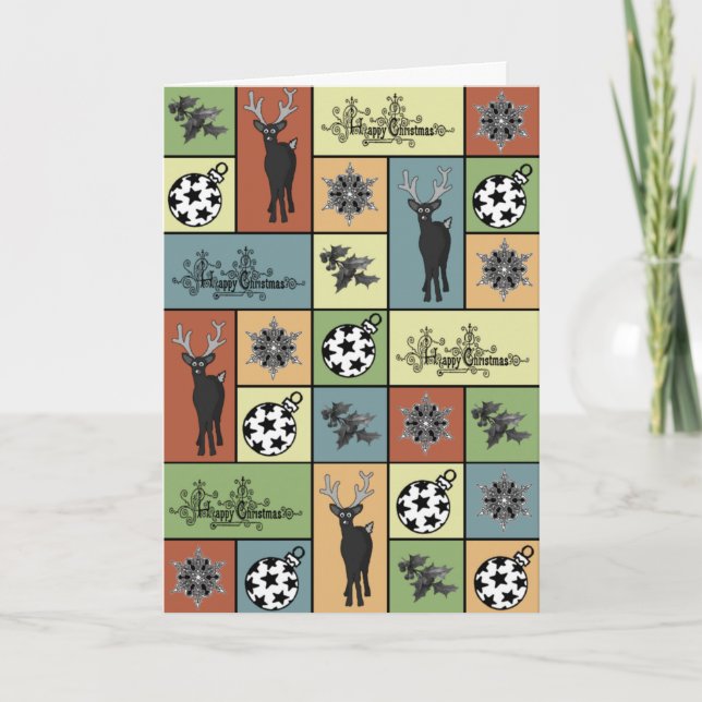 Festiva Tarjeta de Navidades Mosaicos (Anverso)