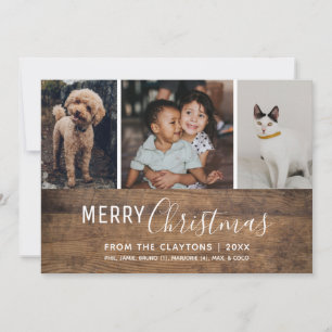 Festiva Tarjeta de Navidades multifoto moderna de Moda rus