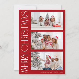 Festiva Tarjeta de navidades multifotográficos con letras 