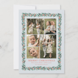 Festiva Tarjeta de Navidades multifotográficos de borde de
