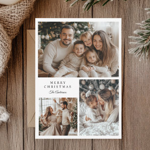Festiva Tarjeta de Navidades multifotográficos moderna   F