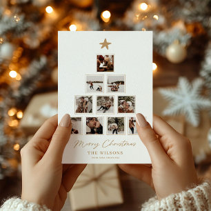 Festiva Tarjeta de Navidades multifotográficos moderna úni