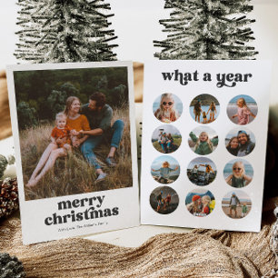 Festiva Tarjeta de Navidades multifotográficos Retro