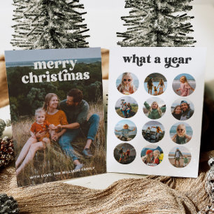 Festiva Tarjeta de Navidades multifotográficos Retro