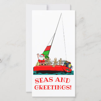 Festiva Tarjeta de Navidades náuticos de los mares y salud