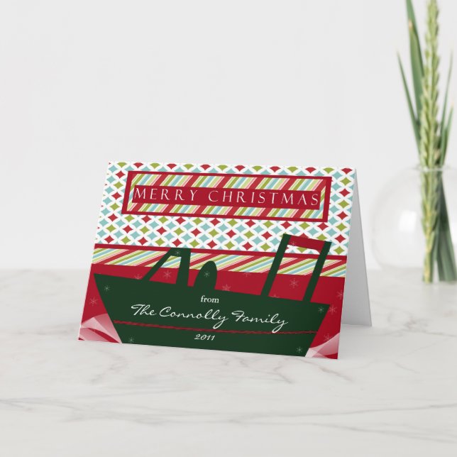 Festiva Tarjeta de Navidades náuticos para los amantes del (Anverso)