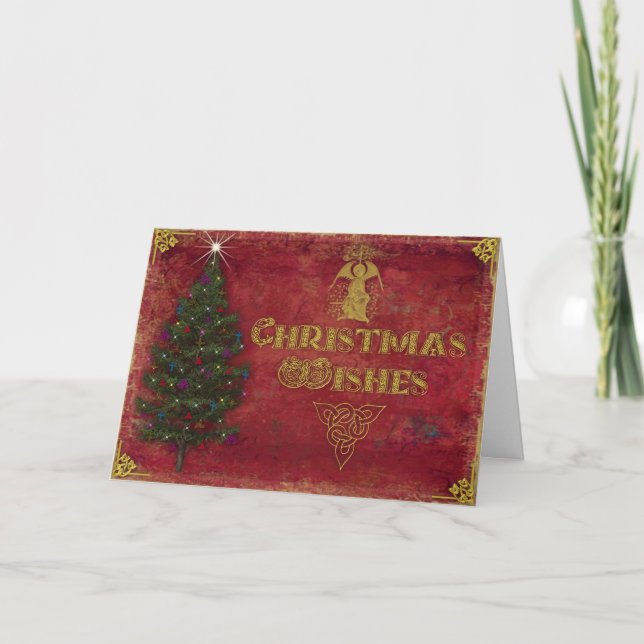 Festiva Tarjeta de navidades. Navidades Deseos (Anverso)