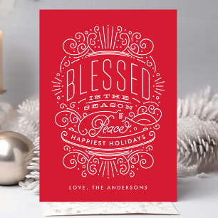 Festiva Tarjeta de Navidades navideños con letras de tempo
