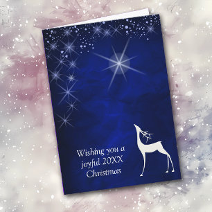 Festiva Tarjeta de Navidades nocturnos Blue Starry