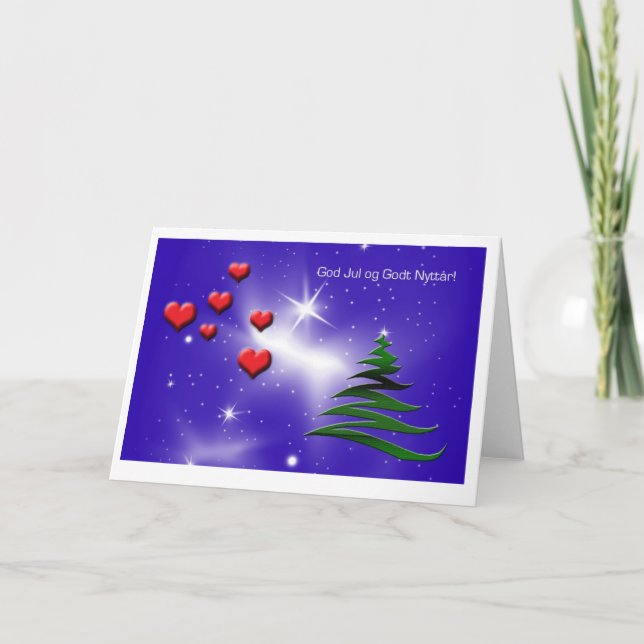 Festiva Tarjeta de Navidades noruegos (Anverso)