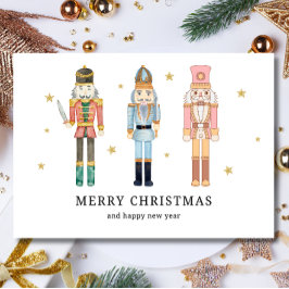 Festiva Tarjeta de Navidades Nutcracker, Navidades Minimal