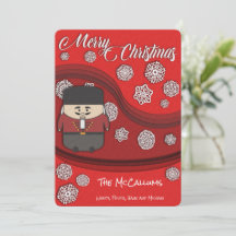 Tarjeta de Navidades Nutcracker y Snowflake