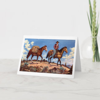 Festiva Tarjeta de Navidades occidentales "En el camino"