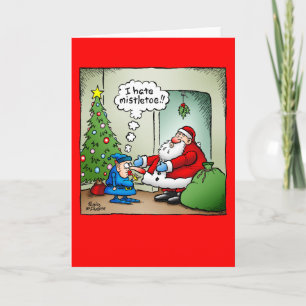 Festiva Tarjeta de Navidades "Odio a Mistletoe".