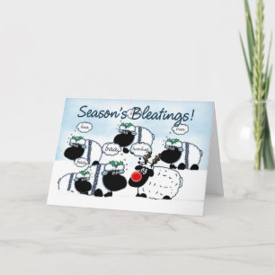 Festiva Tarjeta de Navidades ovinos - Bleetings de Seaon