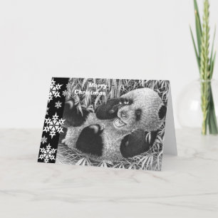 Festiva Tarjeta de Navidades Panda Cub Gigante