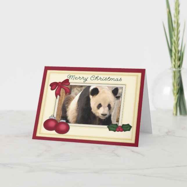 Festiva Tarjeta de Navidades Panda Panda Gigante Bear & Ba (Anverso)