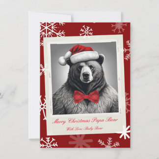 Festiva Tarjeta de Navidades Papa Bear