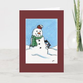 Festiva Tarjeta de Navidades para gato de Tuxedo, Robin y 