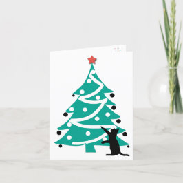 Festiva Tarjeta de Navidades para gato "niño pequeño tambo
