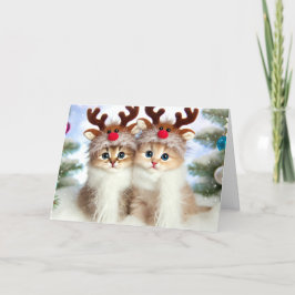 Festiva Tarjeta de Navidades para gatos