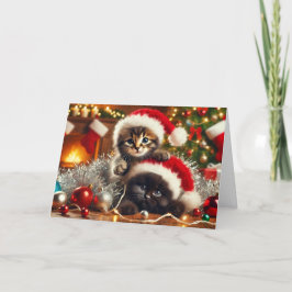 Festiva Tarjeta de Navidades para gatos