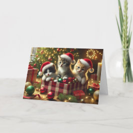 Festiva Tarjeta de Navidades para gatos
