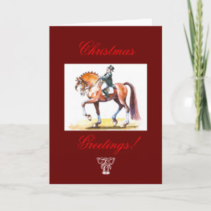 Festiva Tarjeta de navidades para los amantes de caballos.