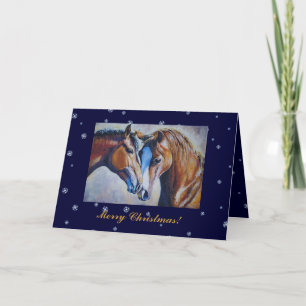 Festiva Tarjeta de navidades para los amantes del caballo.