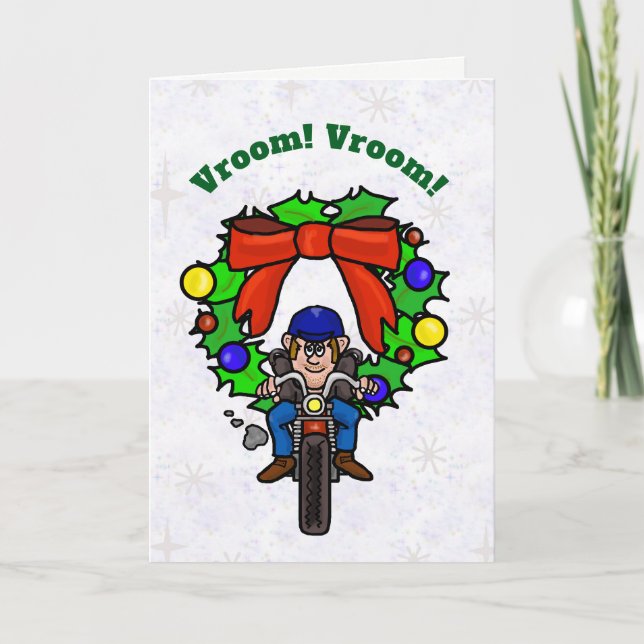 Festiva Tarjeta de Navidades para motociclistas (Anverso)